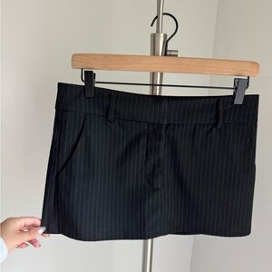Black low rise mini skirt